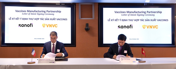 VNVC và Sanofi ký kết tiến tới hợp tác sản xuất vắc xin tại Việt Nam - Ảnh 1. VNVC và Sanofi ký kết tiến tới hợp tác sản xuất vắc xin tại Việt Nam - Ảnh 1.